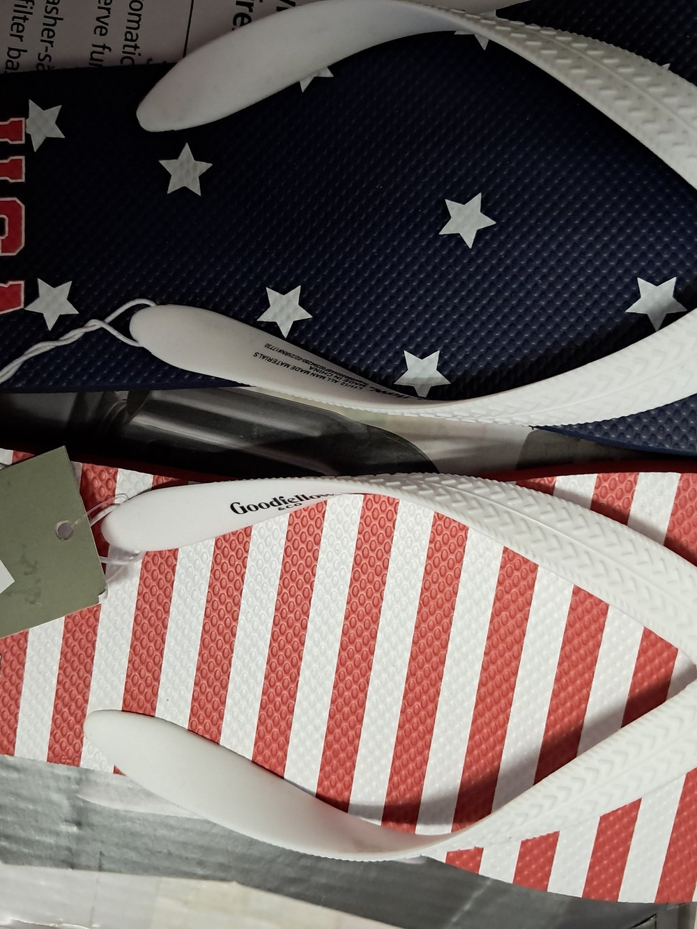 Goodfellow & Co. Red, White & Navy Star-Stripe Flip Flops
